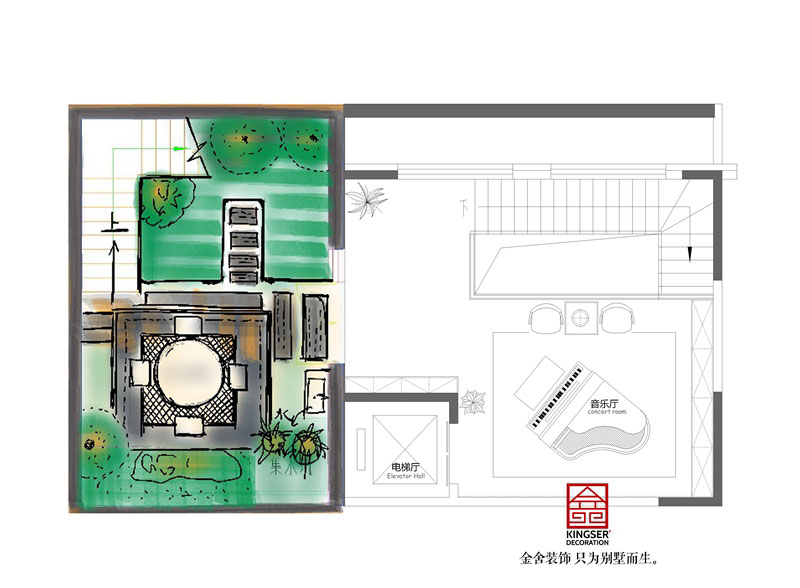 綠城桃花源300平米戶(hù)型負一平面布置圖